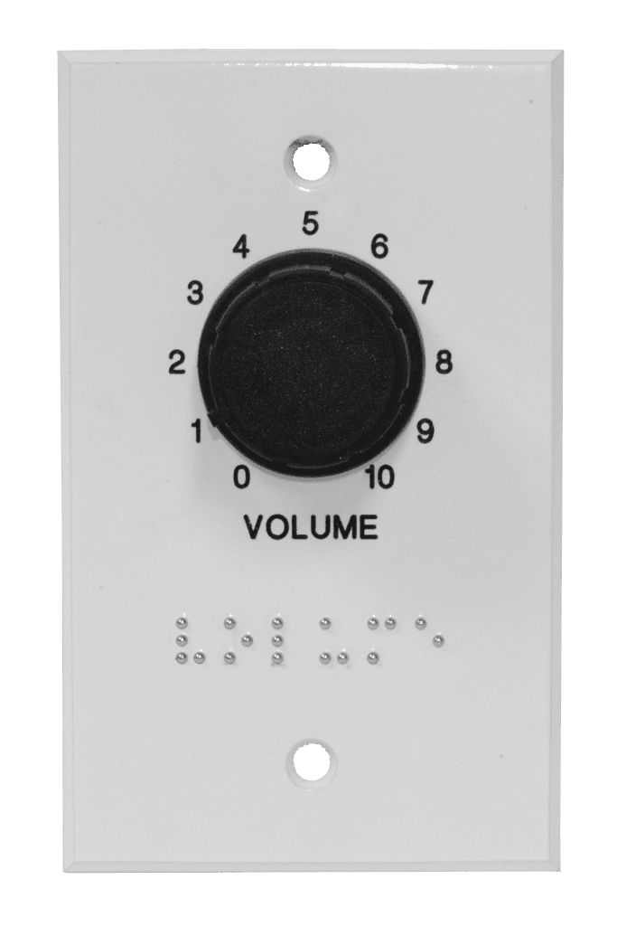 volume control wall plate with braille